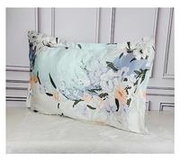 Taie Oreiller Soie 1 taie d'oreiller en Satin de Soie 19 mm imprimée, taie d'oreiller avec Fermeture à enveloppe, Standard, Queen, King(5,51x91cm)