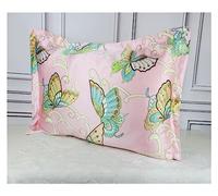 Taie Oreiller Soie 1 taie d'oreiller en Satin de Soie 19 mm imprimée, taie d'oreiller avec Fermeture à enveloppe, Standard, Queen, King(2,48x74cm)