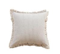 Taie Oreiller Soie Housse de Coussin de canapé, taie d'oreiller en Soie, Style rayé, Pompon, for la Maison et Le Bureau(Grey,45x45cm)