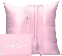 Taie Oreiller Soie Lilly Skin - Housse de Coussin en Soie de Mûrier Naturelle - Doux, Hypoallergénique, Thermorégulant, Anti-acné, Anti-âge - Carrée - 65 x 65 cm - Rose Blush - x1