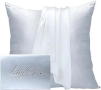 Taie Oreiller Soie Lilly Skin - Housse de Coussin en Soie de Mûrier Naturelle - Doux, Hypoallergénique, Thermorégulant, Anti-acné, Anti-âge - Carrée - 65 x 65 cm - Gris Perle - x1