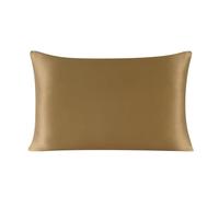 Taie Oreiller Soie Taie d'oreiller à Fermeture éclair 1 Paire Taie d'oreiller en Soie 2 côtés for Une taie d'oreiller Simple Saine(Mustard Green,50x70 cm)