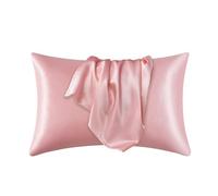 Taie Oreiller Soie Taie d'oreiller en Soie de mûrier véritable Soie protège la Peau des Cheveux taie d'oreiller literie taies d'oreiller Couverture Taies D'Oreillers(Pink,51cmx76cm)