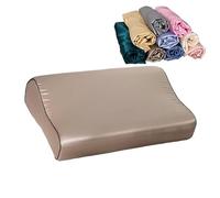 Taie Oreiller Soie,Taies d‘Oreiller Taie d'oreiller en Satin, 30cm x 50cm/40cm x 60cm, Couleur Pure, Confortable, en Mousse de Satin, 1 pièce(4,30X50CM)