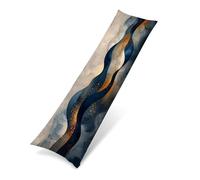Taie Oreiller vague rêve, Housse de Coussin de Corps en Velours Doux 60x180 cm，Taie d'Oreiller Longue Décorative pour Lit et Canapé，Protection de Traversin Respirante avec Long Zip Caché, Cadeau 0J-78