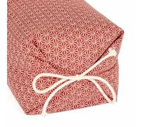 Taie pour Oreiller Japonais Makura - Motif Asanoha Rouge tomette et Blanc