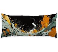 Taie Traversin 140 cm Couleur Orange Taie Oreiller Noir Coussin de Grossesse Lin Protège Oreiller Housse de Coussin Decoration Maison Oreillers Rectangulaire, pour Dormeur Latéral sur Le Lit C - 159