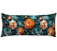 Taie Traversin 160 cm Couleur Orange Taie Oreiller Turquoise Coussin de Grossesse Lin Protège Oreiller Housse de Coussin Decoration Maison Oreillers Rectangulaire, pour Dormeur Latéral Lit C - 133