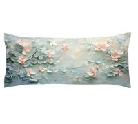 Taie Traversin 35x105cm Amour Taie Oreiller Blanc Coussin de Grossesse Coussin de Corps pour Dormir sur Le Côté, Rectangulaire, Dormeur Latéral sur Le Lit Décoration, Oreiller d'été Kl-1