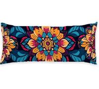 Taie Traversin 45 x 135 Fleur Taie Oreiller BohêMe Coussin de Grossesse Super Weich Taies D'oreillers Housse de Coussin Decoration Maison, Oreillers Rectangulaire, pour sur Le Lit Décoration P-138