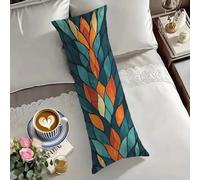 Taie Traversin 90 cm Turquoise Taie D'oreiller 30x90 Brûlé Taies D'Oreillers Double Face Impression Velour Protege Oreiller, avec Fermeture Eclair Long Coussin Grossesse, Housse de Coussin O-2052
