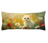 Taie Traversin Amour Taie Oreiller Blanc Coussin de Grossesse Coussin de Corps pour Dormir sur Le Côté, Rectangulaire, Dormeur Latéral sur Le Lit Décoration, pour Oreiller d'été Kl-1