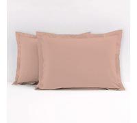 Taies d’Oreiller 50x70 cm 100% Coton, Lot de 2, Rose, Douces, Respirantes et faciles d’Entretien, Home Linge Passion
