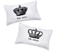 Taies d’oreiller The King et The Queen pour couples - Un cadeau romantique pour lui et pour elle