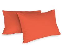 Taies d'oreiller 100% Coton, 52 x 80 cm, Lot de 2, Corail, 0 Bed