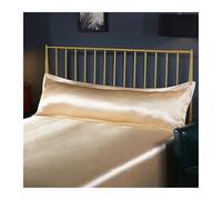 Taies d'oreiller 120/150cm Satin Long Pillowcase Solid Color Pillow Case Cover Summer Cool Pillow Cover Home Textile for Bedroom(NO.9 Camel Color,150x48cm)