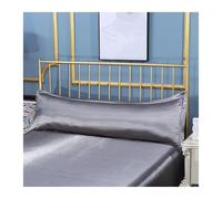 Taies d'oreiller 120/150cm Satin Long Pillowcase Solid Color Pillow Case Cover Summer Cool Pillow Cover Home Textile for Bedroom(NO.3 Grey,150x48cm)