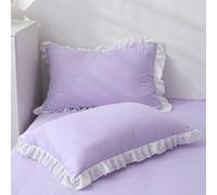 Taies d'oreiller à Volants Plusieurs Tailles Housse de Coussin Taie d'oreiller Confortable pour Adultes Enfants-Violet-1pièces 40x60 cm