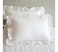 Taies d'oreiller à Volants, Plusieurs Tailles, taie d'oreiller Confortable pour Adultes et Enfants, Blanc, 1 pièce 48x74cm