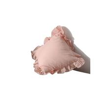 Taies d'oreiller à Volants Taie d'oreiller décorative en Coton à Volants, Couleur Unie Confortable, for canapé(Color 3,45x45cm)