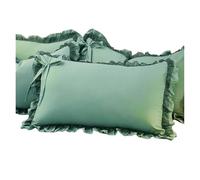 Taies d'oreiller à Volants Taie d'oreiller décorative en Coton lavé à Larges Volants Dentelle for Chambre de Fille, 48 x 74 cm(Color 10)