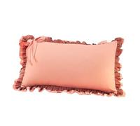 Taies d'oreiller à Volants Taie d'oreiller décorative en Coton lavé à Larges Volants Dentelle for Chambre de Fille, 48 x 74 cm(Color 1)