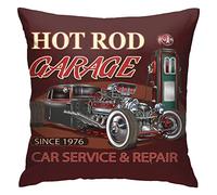 Taies Doreiller Années 1960 Voiture Vintage Hot Rod Garage Années 1950 Années 1970 Canapé Taie d'oreiller Individualité Taie d'oreiller Rétro Housse De Coussin pour Chaise De Salon Bureau Voiture
