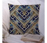 Taies d'oreiller Cercle Méandre Losange 3D Clé Carrés Motif Textures Abstraites Radial Grèce Wraps Géométrie Polyester Couvre-lit Taie d'oreiller Housse de Coussin pour Canapé Canapé Décorations 18x
