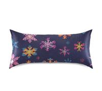 Taies d'oreiller décoratives en satin rétro bleu flocon de neige king size à vendre fundas para almohadas 50,8 x 101,6 cm