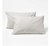 HOMESCAPES Taie d’Oreiller Enfant 40x60 cm en Coton égyptien 200 Fils Gris, Lot de 2, Taie d’Oreiller bébé