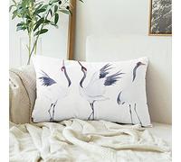 Taies d'oreiller Ensemble Aquarelle Grues Dessin À La Main Dessiné Jour du Japon Grue Chinoise Animaux Beauté Faune Taie Oreiller Magnifiques Throw Housse De Coussin pour Décoration 40X60Cm
