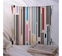 Taies d'oreiller Géométrie Colorée Rythme Graphique Composition Motif Divers Nouvelles Rayures Textures Abstraites Antique Polyester Couvre-lit Taie d'oreiller Housse de Coussin pour Canapé Canapé D