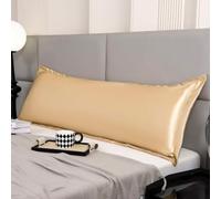 Taies d'oreiller longues en satin rafraîchissant pour les cheveux et la peau, housse de coussin en soie pour lit, canapé, housse de coussin de soutien du corps (doré, 48 x 150 cm)