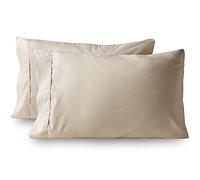 Taies d'oreiller, Lot de 2, Fermeture enveloppe, taies d'oreiller brossées Standard sans Oreiller, Douces pour la Peau, Respirantes, Anti-allergiques. (Chameau,51x91cm)