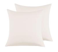 Taies d'oreiller Microfibre Beige 65x65cm Lot de 2, Housse de Coussin avec la Fermeture à Enveloppe