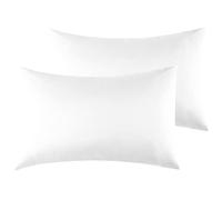Taies d'oreiller Microfibre Blanc 40 x 80 cm Lot de 2, Housse de Coussin avec la Fermeture à Enveloppe