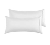 Taies d'oreiller Microfibre Blanc 50x 90 cm Lot de 2, Housse de Coussin avec la Fermeture à Enveloppe