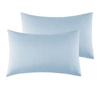 Taies d'oreiller Microfibre Bleu Clair 50 x 80 cm Lot de 2, Housse de Coussin avec la Fermeture à Enveloppe