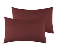 Taies d'oreiller Microfibre Bourgogne 50 x 80 cm Lot de 2, Housse de Coussin avec la Fermeture à Enveloppe