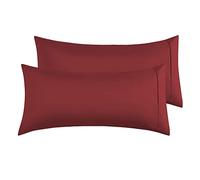 Taies d'oreiller Microfibre Bourgogne 50x 90 cm Lot de 2, Housse de Coussin avec la Fermeture à Enveloppe