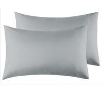 Taies d'oreiller Microfibre Gris Clair 50 x 80 cm Lot de 2, Housse de Coussin avec la Fermeture à Enveloppe