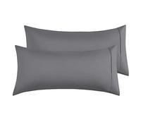 Taies d'oreiller Microfibre Gris foncé 50x 90 cm Lot de 2, Housse de Coussin avec la Fermeture à Enveloppe