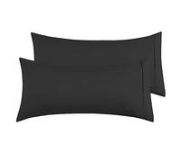 Taies d'oreiller Microfibre Noir 50x 90 cm Lot de 2, Housse de Coussin avec la Fermeture à Enveloppe