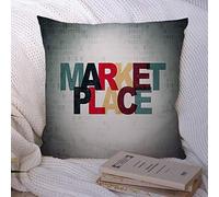 Taies d'oreiller Publicité Concept Peint Branding Multicolore Texte Idée Marché Entreprise Finance Technologie Polyester Couvre-lit Taie d'oreiller Housse de Coussin pour Canapé Canapé Décorations 1