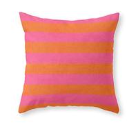 Taies d'oreiller, Rayures Rose Vif Et Orange Rétro Throw Housse De Coussin Personnalise Taie Oreiller Housse De Coussin pour Decoration Voiture Chambre 45X45Cm