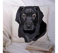 Taies d'oreiller Retriever Animal Pattern Noir Labrador Mignon Graphic Lab Canine Chiot Animaux Chien Faune Dessin Polyester Couvre-lit Taie d'oreiller Housse de Coussin pour Canapé Canapé Décoratio