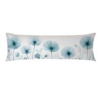 Taies D'oreillers Turquoise Taie de Traversin Fleurs Taie Oreiller Rectangulaire 40x120cm, Lin Housses de Ccoussin de Positionnement Latéral Facile à Nettoyer Lavable Améliorer Sommeil Qualité C0C533