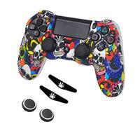 Taifond Coque de protection antidérapante en silicone pour manette PS4/SLIM/PRO Color skull