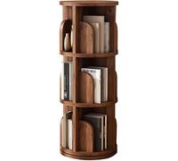 Taifuan Bibliothèque rotative à 360°,Petite bibliothèque d'angle pour Petits espaces 2-5 étages,Étagère à Livres indépendante,Étagère étroite pour Petit Espace(Walnut,39x39x99cm)