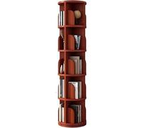 Taifuan Bibliothèque rotative à 360°,Petite bibliothèque d'angle pour Petits espaces 2-5 étages,Étagère à Livres indépendante,Étagère étroite pour Petit Espace(Teak,39x39x162cm)